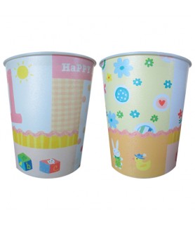 1st Birthday 'Baby Girl' Reusable Keepsake Cups (2ct)
