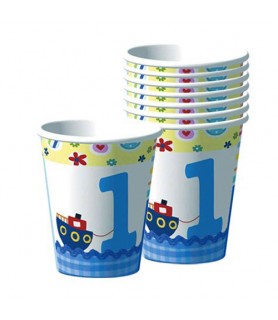 1st Birthday 'Baby Boy' 9oz Paper Cups (8ct)