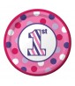 1st Birthday 'Sweet Stripes Girl' Large Paper Plates (8ct)