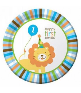 1st Birthday 'Sweet at One' Boy Large Paper Plates (8ct)