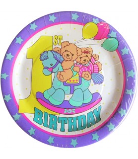 Baby's 1st Birthday Teddy Bear Small Paper Plates (8ct)