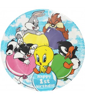 Baby Looney Tunes Vintage 1996 1st Birthday 'Balloons' Small Paper Plates (8ct)
