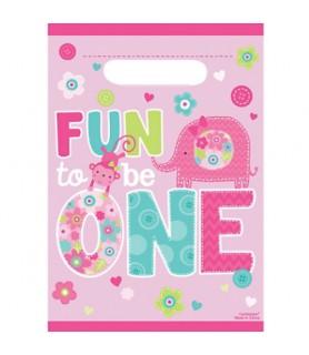 1st Birthday 'One Wild Girl' Favor Bags (8ct)