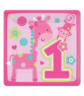 1st Birthday 'One Wild Girl' Small Paper Plates (8ct)
