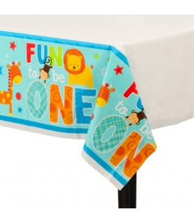 1st Birthday 'One Wild Boy' Plastic Table Cover (1ct)