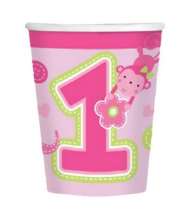 1st Birthday 'One Wild Girl' 9oz Paper Cups (8ct)