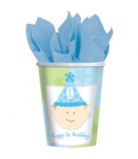 Happy 1st Birthday Boy 9oz Paper Cups (8ct)