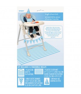 1st Birthday Boy 'Blue and White' High Chair Decorating Kit (4pc)