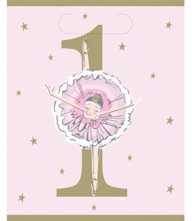 1st Birthday 'Pink and Gold Ballerina' Plastic Favor Bags (8ct)