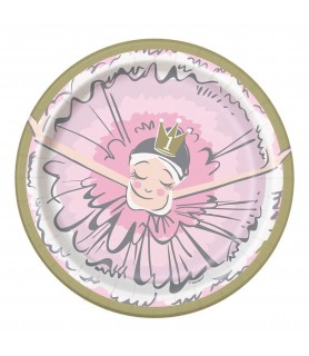 1st Birthday 'Pink and Gold Ballerina' Small Paper Plates (8ct)
