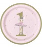 1st Birthday 'Pink and Gold Ballerina' Large Paper Plates (8ct)