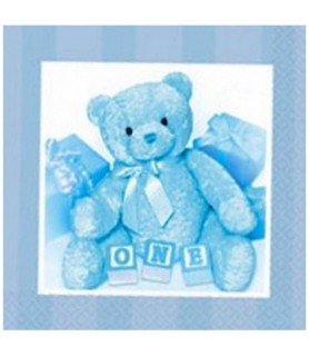 My First Teddy Blue Small Napkins (16ct)