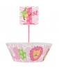 1st Birthday 'Pink Safari' Cupcake Kit for 24 (48pc)