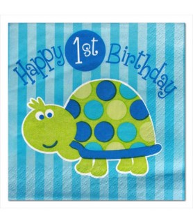 Turtle 1st Birthday Small Napkins (16ct)
