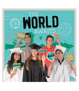 Graduation 'The World Awaits' Scene Setter With Photo Props (15pc)