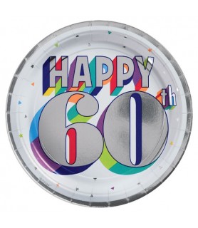 Over the Hill 'Here's to 60' Large Foil Paper Plates (8ct)