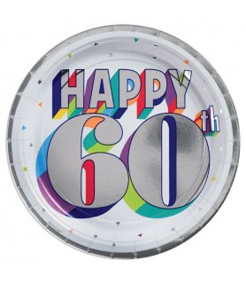 Over the Hill 'Here's to 60' Small Foil Paper Plates (8ct)