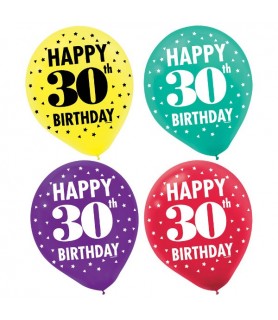Over the Hill 'Here's to 30' Latex Balloons (15ct)