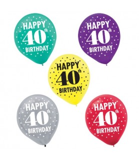 Over the Hill 'Here's to 40' Latex Balloons (15ct)