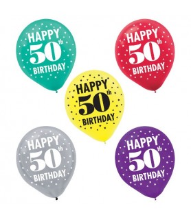 Over the Hill 'Here's to 50' Latex Balloons (15ct)