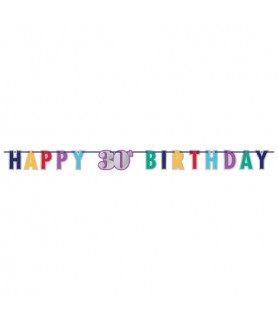 Over the Hill 'Here's to 30' Foil Letter Banner (1ct)
