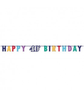 Over the Hill 'Here's to 40' Foil Letter Banner (1ct)