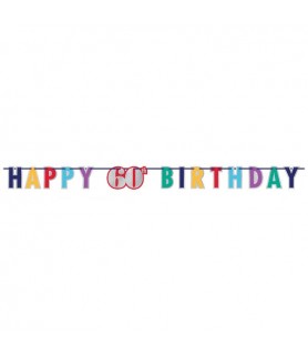 Over the Hill 'Here's to 60' Foil Letter Banner (1ct)