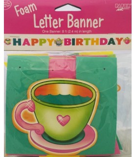 Happy Birthday 'Tea For You' Foam Letter Banner (1ct)
