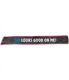 Over the Hill 50th Birthday Fabric Sash (1ct)