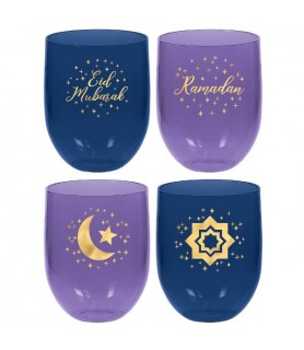 Ramadan 'Eid Mubarak' Drinking Glasses (4ct)