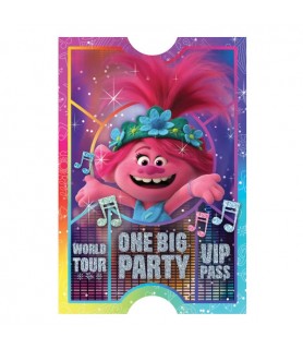 Trolls 'World Tour 2020' Postcard Invitations w/ Envelopes and Save The Date Stickers (8ct)