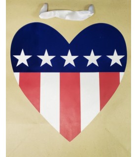 USA Foil Heart Large Gift Bag (1ct)