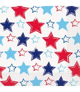 4th of July 'Bright Stars and Stripes' Lunch Napkins (16ct)