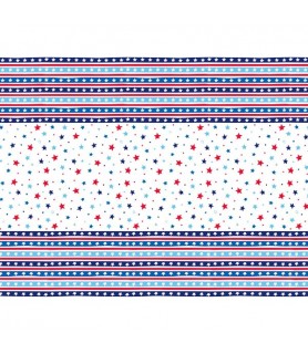4th of July 'Bright Stars and Stripes' Plastic Tablecover (1ct)