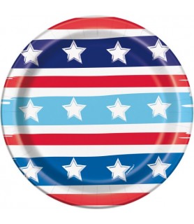 4th of July 'Bright Stars and Stripes' Small Paper Plates (8ct)