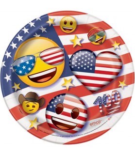 4th of July Emoji Small Paper Plates (8ct)