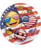 4th of July Emoji Small Paper Plates (8ct)