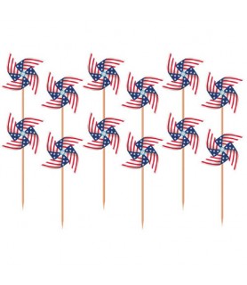 4th of July Red White and Blue Cupcake Toppers / Picks (20ct)