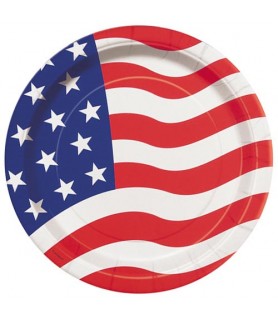 4th of July 'American Flag' Small Paper Plates (8ct)
