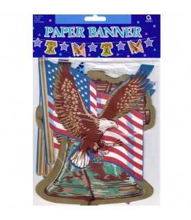 Red White & Blue Paper Banner (1ct)