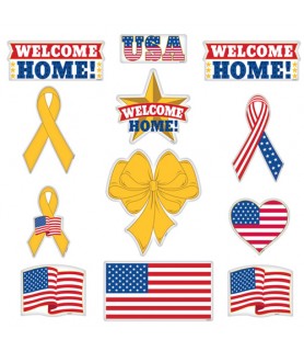 Welcome Home 'American Pride' Cutout Decorations (12pc)