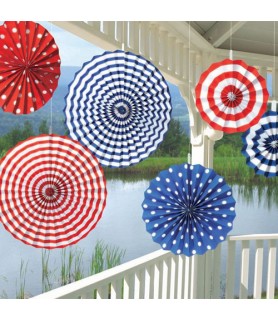4th of July 'American Summer' Paper Fan Decorations (6ct)