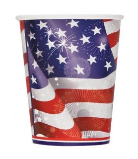 4th of July 'Old Glory' 9oz Paper Cups (8ct)