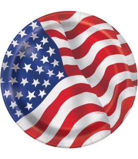 4th of July 'Waving Flag' Small Paper Plates (8ct)