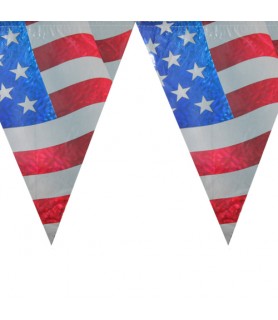 Red White & Blue 'American Spirit' Prismatic Flag Banner (1ct)