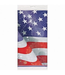 4th of July 'Old Glory' Plastic Table Cover (1ct)