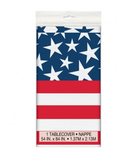 4th of July 'Stars and Stripes' Plastic Table Cover (1ct)