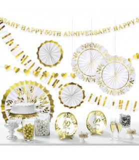50th Anniversary Gold Foil Room Decorating Kit (10pcs)