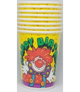 Happy Birthday 'Birthday Clown' 9oz Paper Cups (8ct)