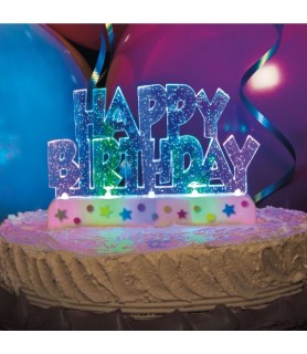 Flashing Happy Birthday Cake Decoration (1ct)